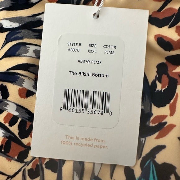 Andie Swim The Bikini Bottom in Palms Tropical Size XXXL Plus Size - Picture 3 of 8